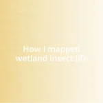 How I mapped wetland insect life
