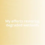 My efforts restoring degraded wetlands