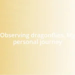 Observing dragonflies: My personal journey