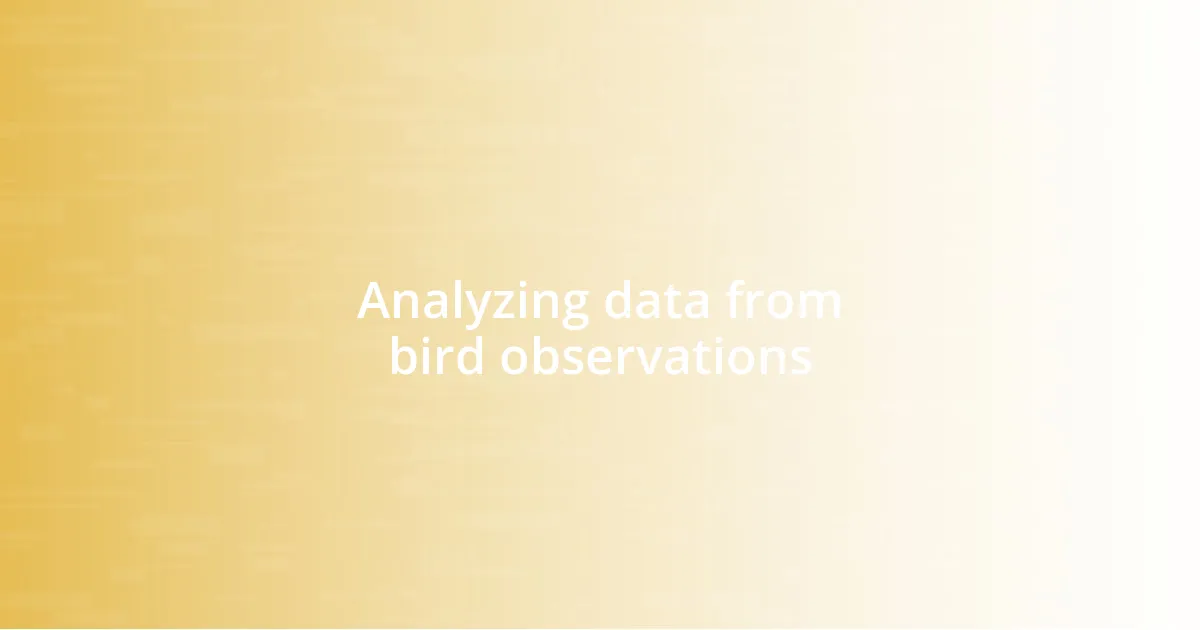 Analyzing data from bird observations