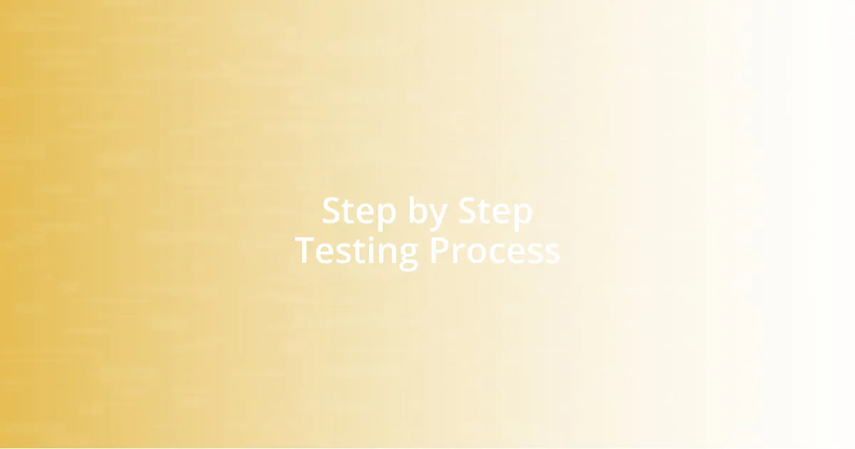 Step by Step Testing Process