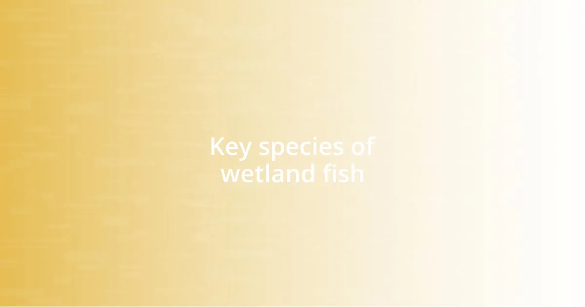 Key species of wetland fish